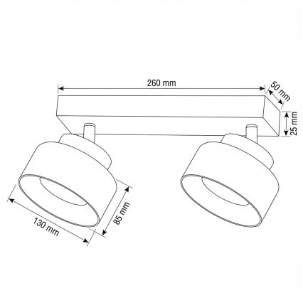 Brilagi - LED Bodové svietidlo AURA LUX 2xGX53/30W/230V čierna/zlatá