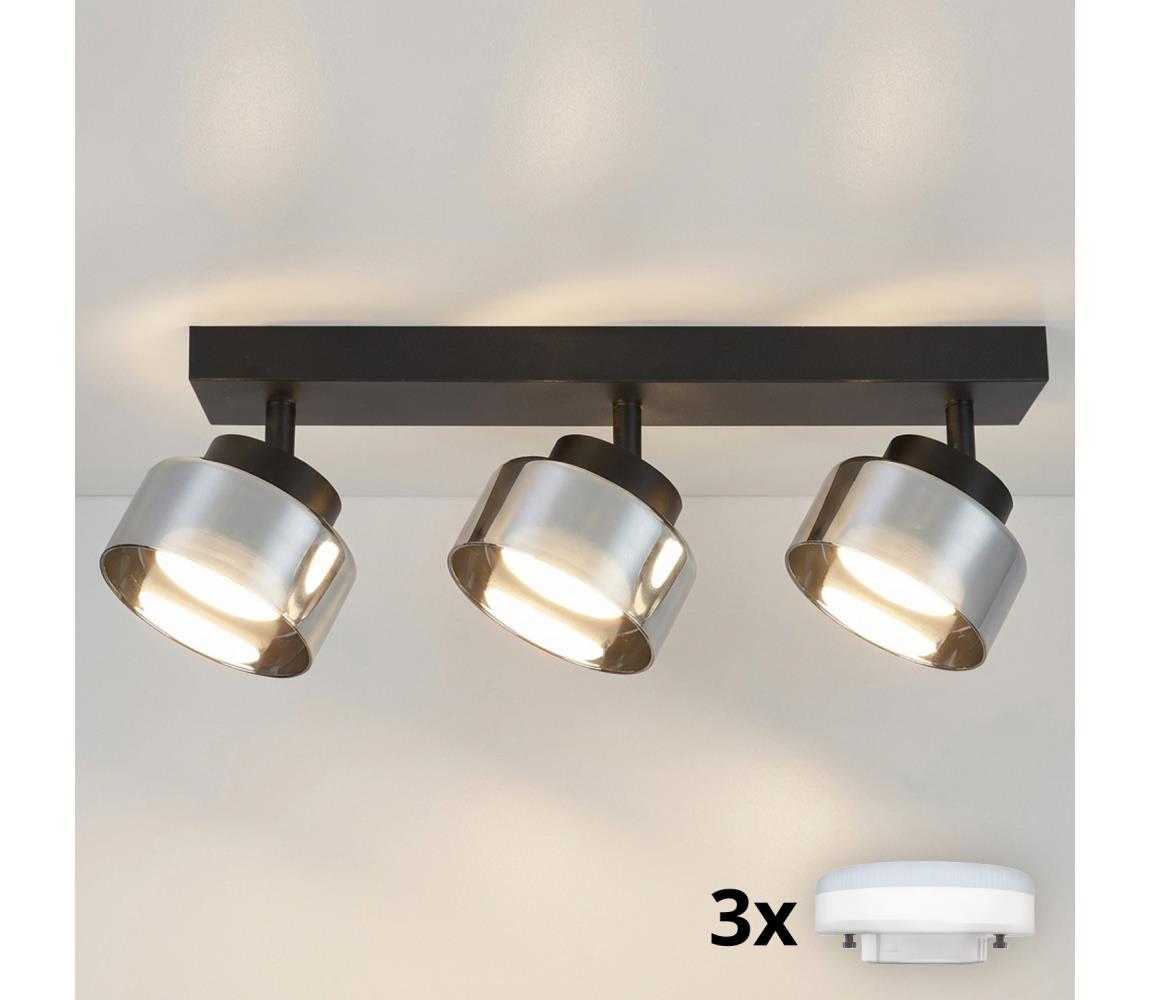 Brilagi - LED Bodové svietidlo AURA LUX 3xGX53/30W/230V čierna/dymová WO-OEM-CF-08-BK