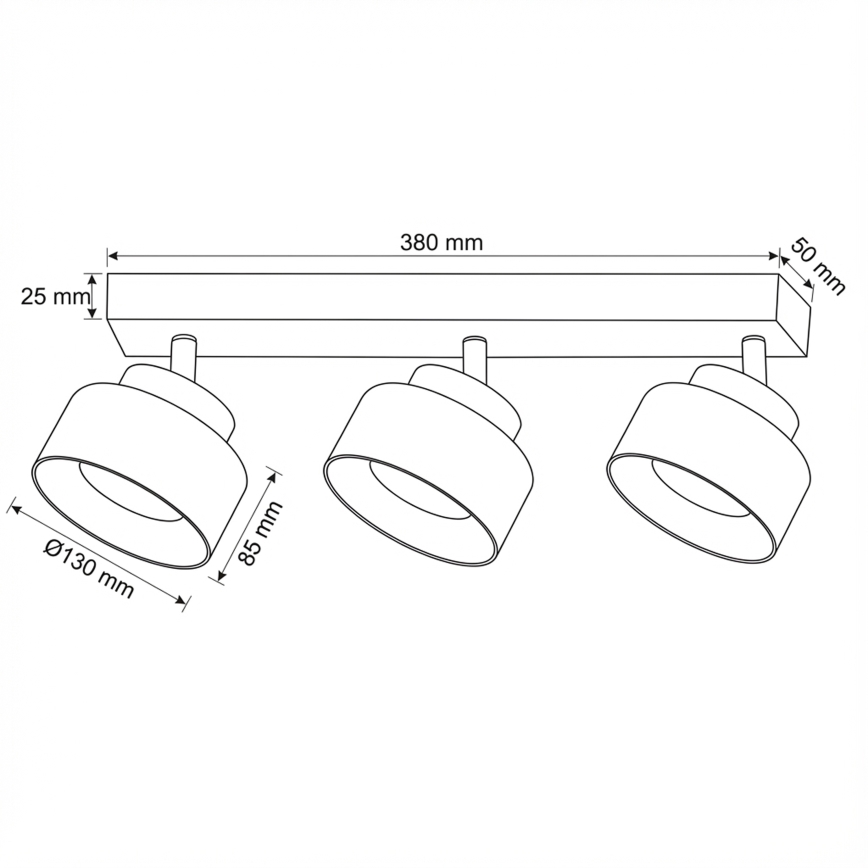 Brilagi - LED Bodové svietidlo AURA LUX 3xGX53/30W/230V čierna/dymová