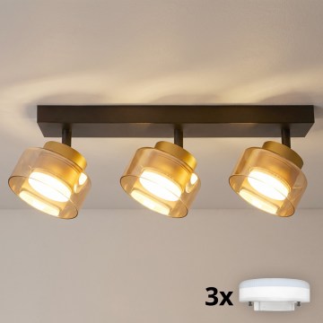 Brilagi - LED Bodové svietidlo AURA LUX 3xGX53/30W/230V čierna/zlatá