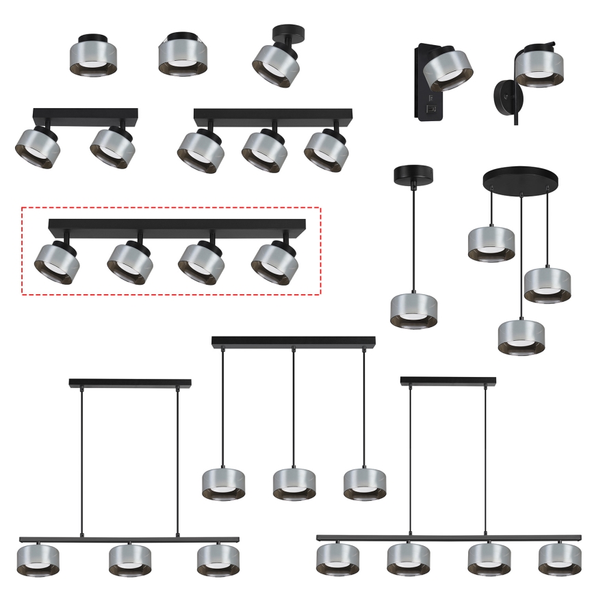 Brilagi - LED Bodové svietidlo AURA LUX 4xGX53/30W/230V čierna/dymová