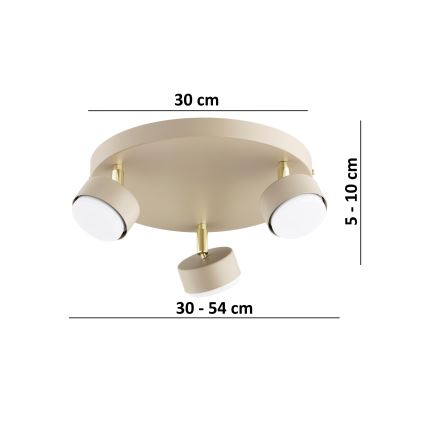 Brilagi - LED Bodové svietidlo MONO 3xGX53/30W/230V béžová/zlatá