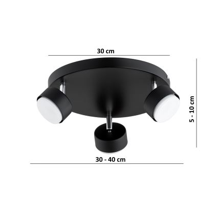 Brilagi - LED bodové svietidlo MONO 3xGX53/30W/230V čierne