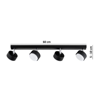 Brilagi - LED bodové svietidlo MONO 4xGX53/30W/230V čierna