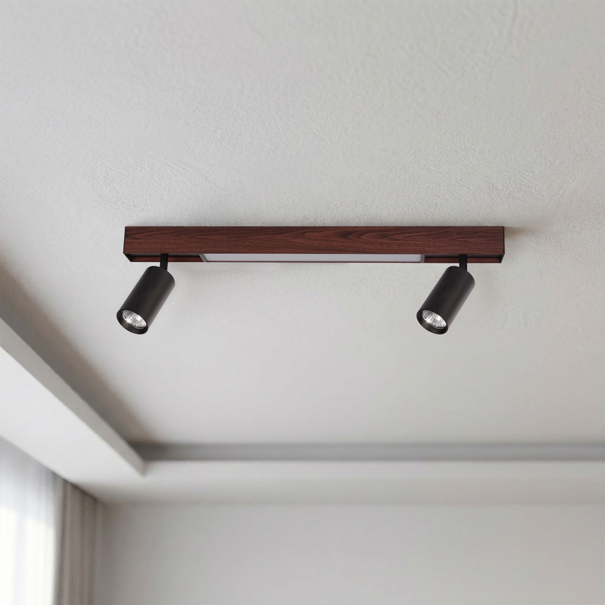BRILAGI - LED bodové svietidlo SELE 2xGU10/30W/230V + LED/15W čierna/dekor čerešne