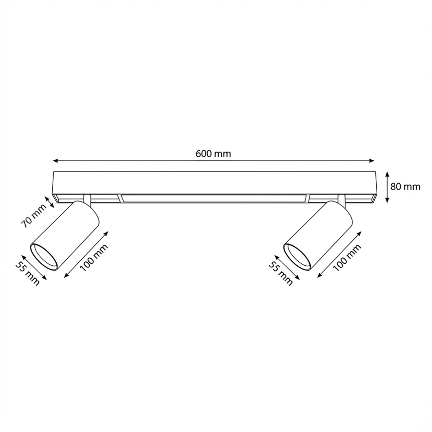Brilagi - LED bodové svietidlo SELE 2xGU10/30W/230V + LED/15W čierna