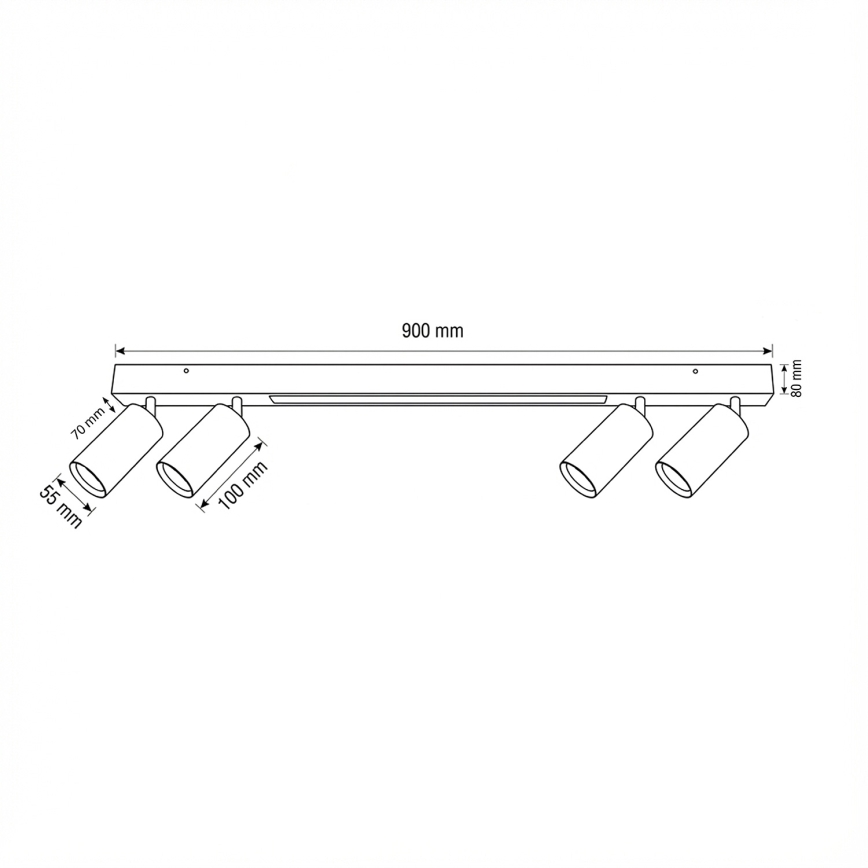 BRILAGI - LED Bodové svietidlo SELE 4xGU10/30W/230V + LED/20W biela/dekor čerešne
