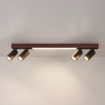 Brilagi - LED Bodové svietidlo SELE 4xGU10/30W/230V + LED/20W čierna/dubový dekor