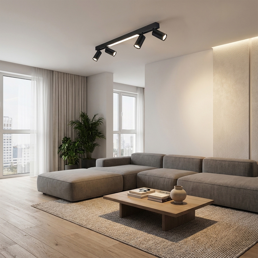 Brilagi - LED Bodové svietidlo SELE 4xGU10/30W/230V + LED/20W čierna