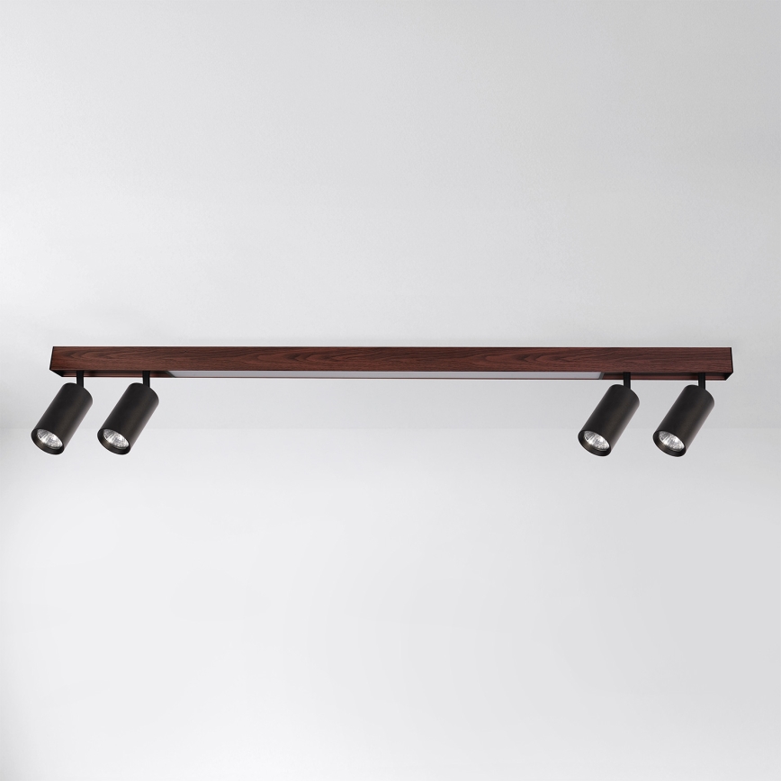 Brilagi - LED Bodové svietidlo SELE 4xGU10/30W/230V + LED/25W čierna/dubový dekor