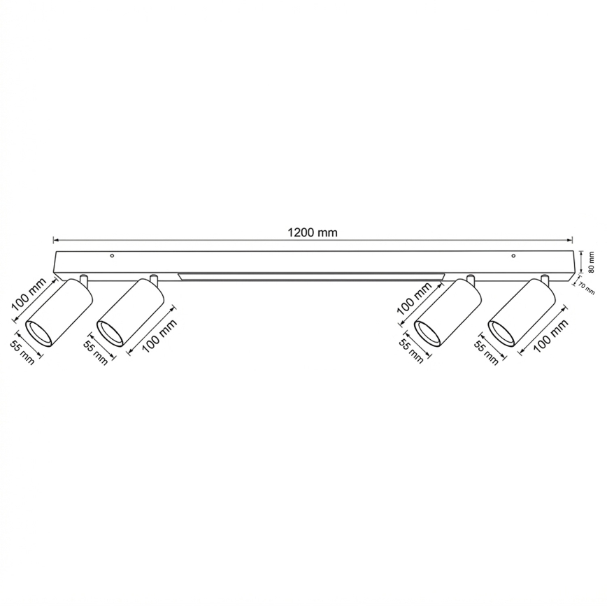 Brilagi - LED Bodové svietidlo SELE 4xGU10/30W/230V + LED/25W čierna/dubový dekor