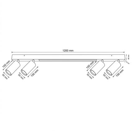 Brilagi - LED bodové svietidlo SELE 4xGU10/30W/230V + LED/25W čierna