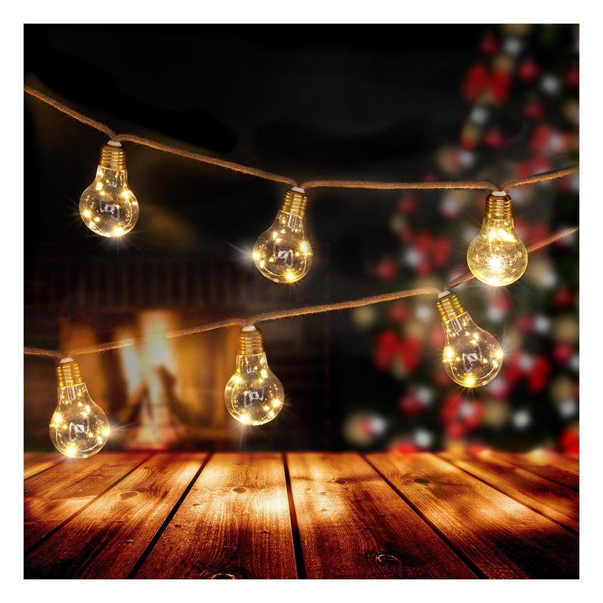 Brilagi - LED dekoratívny reťaz 10xLED/3xAA 1,8 m teplá biela