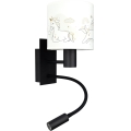 Brilagi - LED detská flexibilná nástenná lampa BOBO 1xE27/25W/230V + LED/3W čierna/biela/s motívom jednorožcov