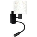 Brilagi - LED Detská flexibilná nástenná lampa BOBO 1xE27/25W/230V + LED/3W čierna/biela/zajačiky