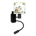 Brilagi - LED detská flexibilná nástenná lampa BOBO 1xE27/25W/230V + LED/3W čierna/biela/zelená/džungľa