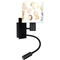 Brilagi - LED detská flexibilná nástenná lampa BOBO 1xE27/25W/230V + LED/3W čierna/biela/zvieratká