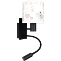 Brilagi - LED detská flexibilná nástenná lampa BOBO 1xE27/25W/230V + LED/3W čierna/krémová/zajačiky
