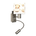 Brilagi - LED detská flexibilná nástenná lampa BOBO 1xE27/25W/230V + LED/3W matný chróm/biela/medvedíky