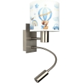Brilagi - LED Detská flexibilná nástenná lampa BOBO 1xE27/25W/230V + LED/3W matný chróm/biela/modrá/medvedíky