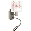 Brilagi - LED Detská flexibilná nástenná lampa BOBO 1xE27/25W/230V + LED/3W matný chróm/biela/ružová/baletky