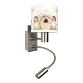 Brilagi - LED detská flexibilná nástenná lampa BOBO 1xE27/25W/230V + LED/3W matný chróm/biela/ružová/víly