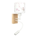 Brilagi - LED Detská flexibilná nástenná lampa BOBO WOOD 1xE27/25W/230V + LED/3W dub/biela/krémová/zajačiky
