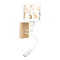 Brilagi - LED detská flexibilná nástenná lampa BOBO WOOD 1xE27/25W/230V + LED/3W dub/biela/zvieratká