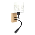 Brilagi - LED Detská flexibilná nástenná lampa BOBO WOOD 1xE27/25W/230V + LED/3W dub/čierna/biela/jednorožce