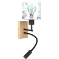 Brilagi - LED detská flexibilná nástenná lampa BOBO WOOD 1xE27/25W/230V + LED/3W dub/čierna/biela/modrá/medvedíky