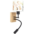 Brilagi - LED Detská flexibilná nástenná lampa BOBO WOOD 1xE27/25W/230V + LED/3W dub/čierna/biela/zvieratká