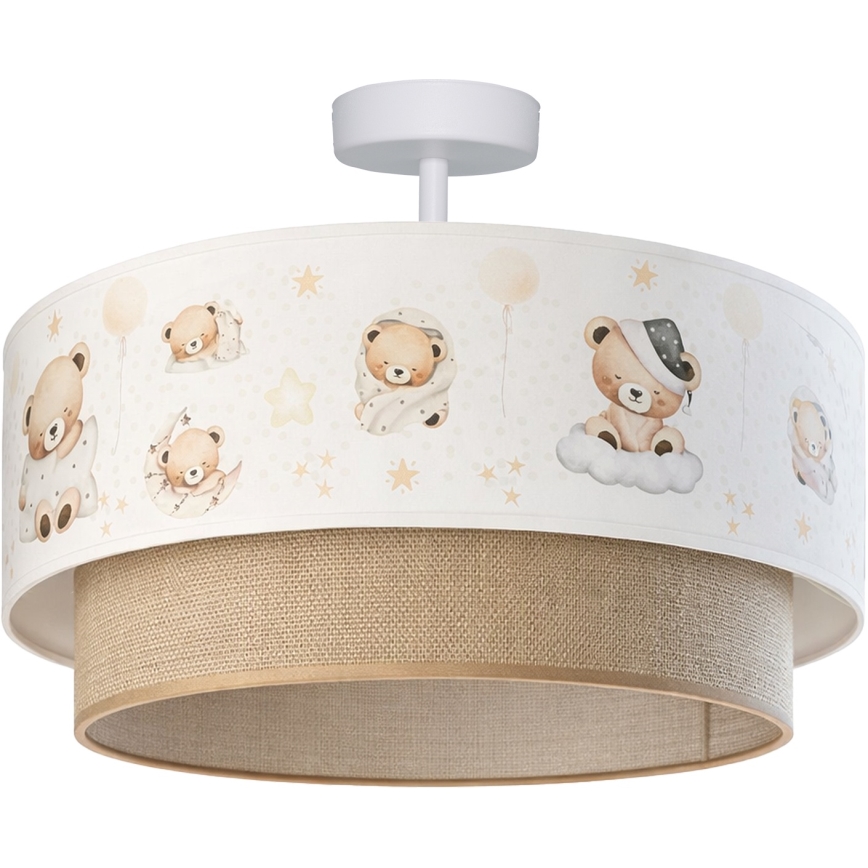 Brilagi - LED Detský prisadený luster BOBO 1xE27/10W/230V pr. 40 cm biela/bežová/medvedíky