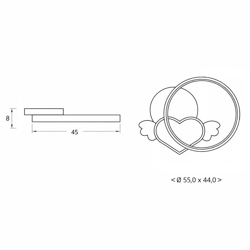 Brilagi - LED detské stropné svietidlo LOVE LED/48W/230V 3000/4500/6000K ružová