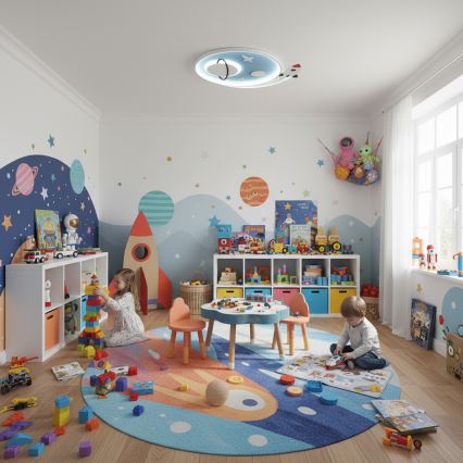 Brilagi -LED Detské stropné svietidlo STARSHIP LED/64W/230V 3000/4500K modré