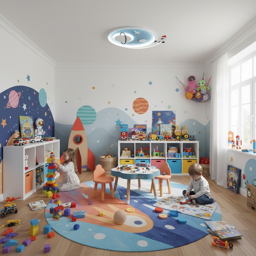 Brilagi -LED Detské stropné svietidlo STARSHIP LED/64W/230V 3000/4500K modré