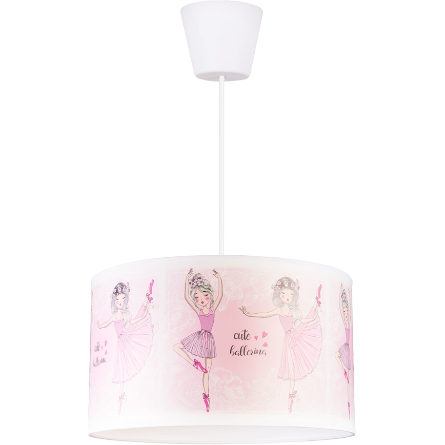 Brilagi - LED detský luster na lankách BOBO 1xE27/10W/230V pr. 35 cm ružová/baletky