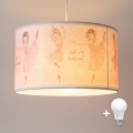 Brilagi - LED detský luster na lankách BOBO 1xE27/60W/230V pr. 35 cm ružová/baletky