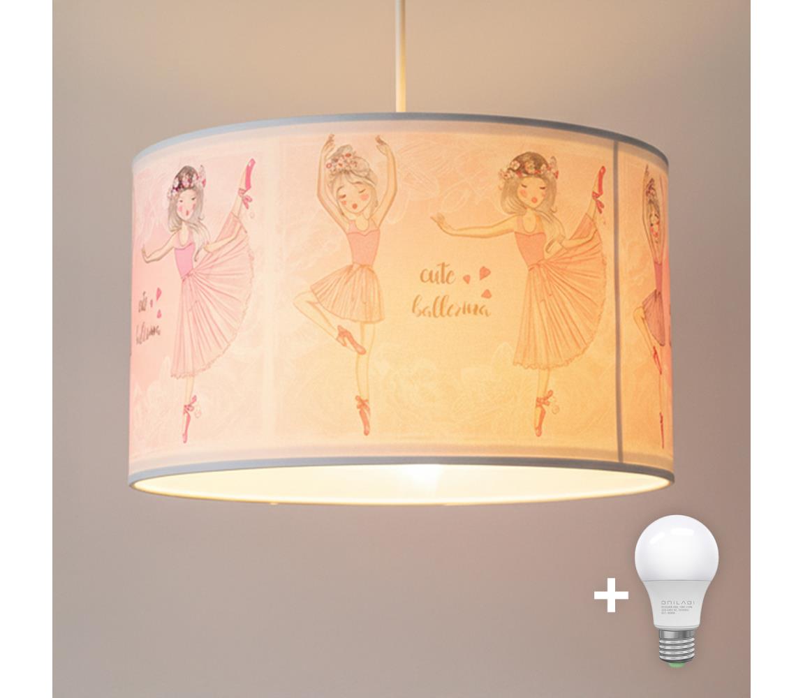 Brilagi - LED detský luster na lankách BOBO 1xE27/60W/230V pr. 35 cm ružová/baletky 8590828051428