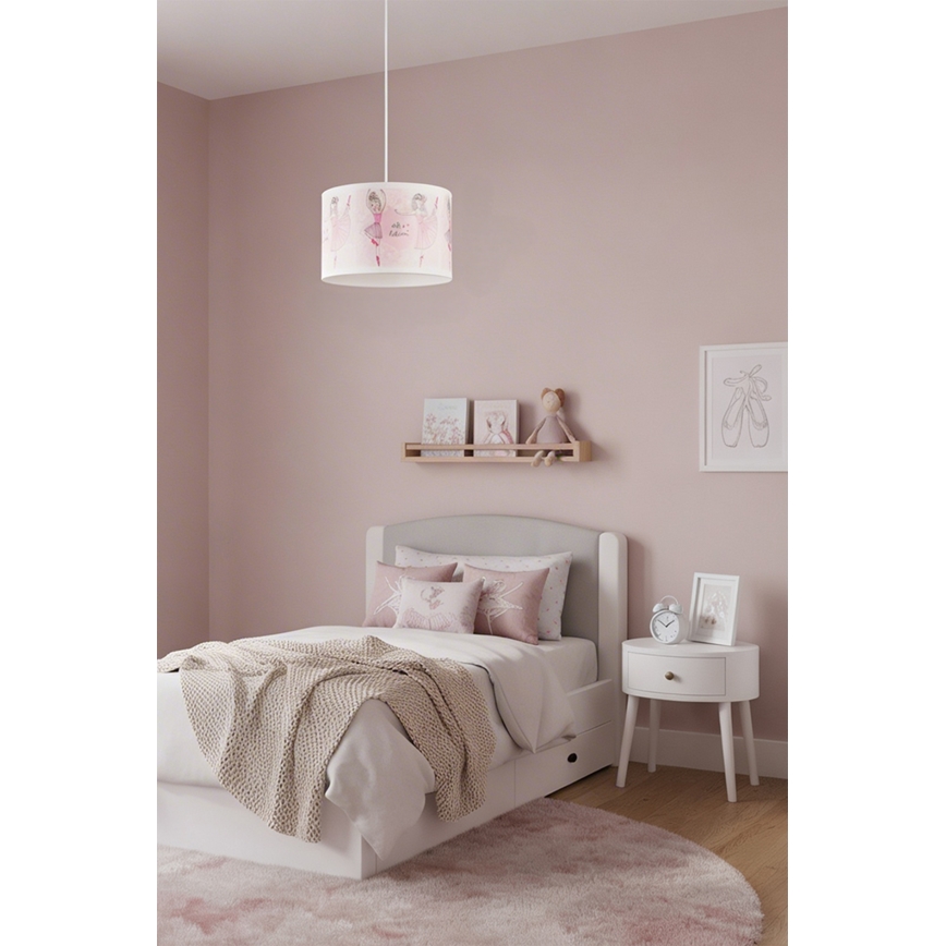 Brilagi - LED detský luster na lankách BOBO 1xE27/60W/230V pr. 35 cm ružová/baletky