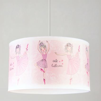 Brilagi - LED detský luster na lankách BOBO 1xE27/60W/230V pr. 35 cm ružová/baletky