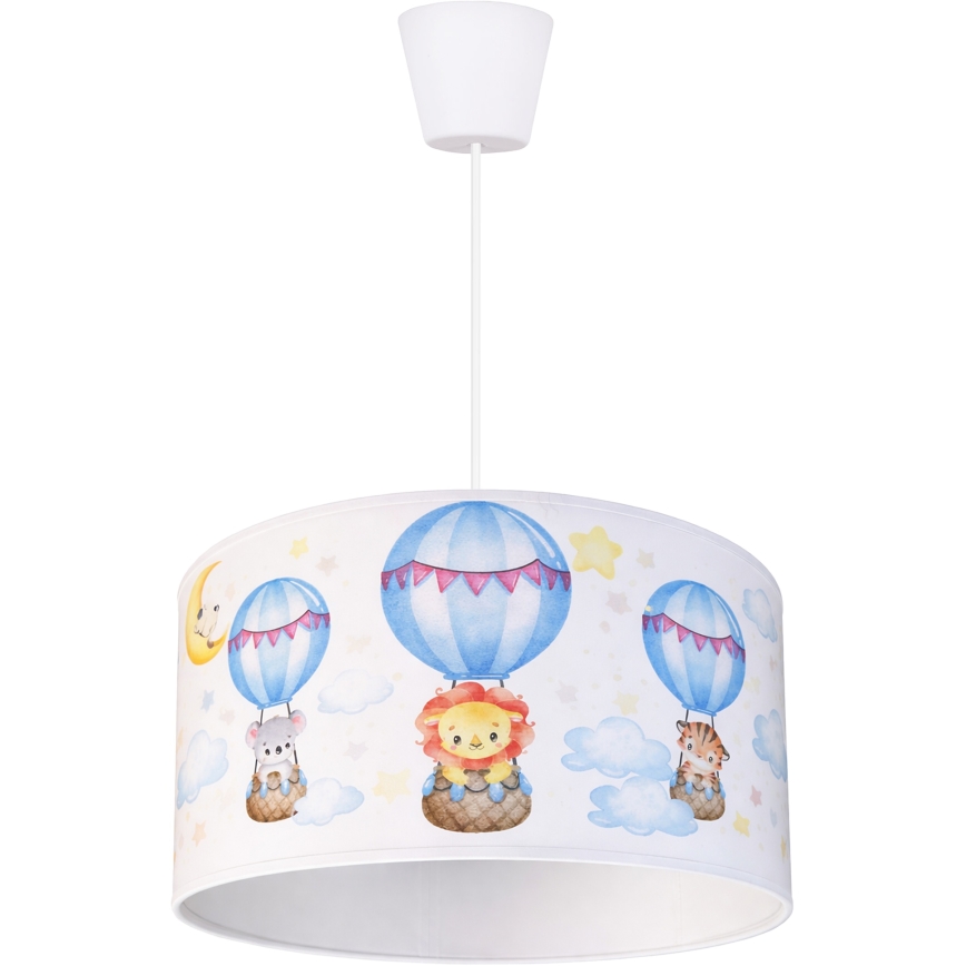 Brilagi - LED detský luster na lanku BOBO 1xE27/10W/230V pr. 35 cm biela/so zvieratkami