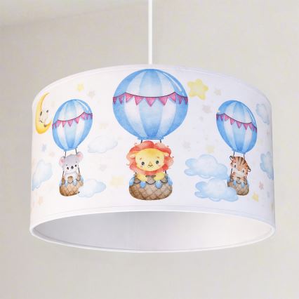 Brilagi - LED detský luster na lanku BOBO 1xE27/10W/230V pr. 35 cm biela/so zvieratkami