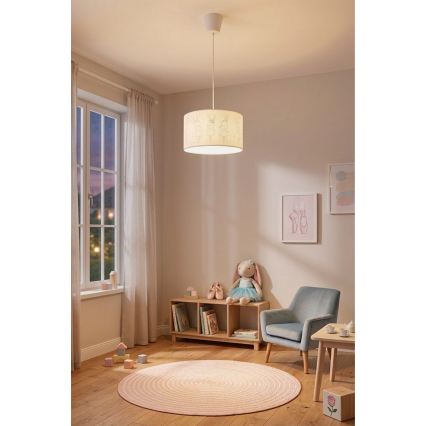 Brilagi - LED detský luster na lanku BOBO 1xE27/10W/230V pr. 35 cm biela/zajačiky
