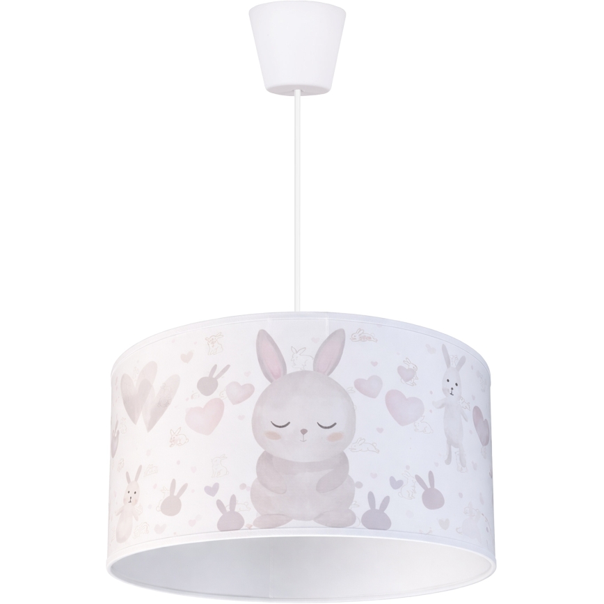 Brilagi - LED Detský luster na lanku BOBO 1xE27/10W/230V pr. 35 cm biela/zajačiky
