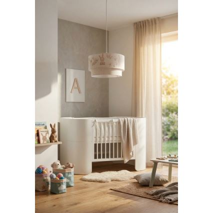Brilagi - LED Detský luster na lanku BOBO 1xE27/10W/230V pr. 35 cm biela/zajačiky