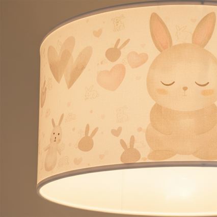 Brilagi - LED Detský luster na lanku BOBO 1xE27/10W/230V pr. 35 cm biela/zajačiky