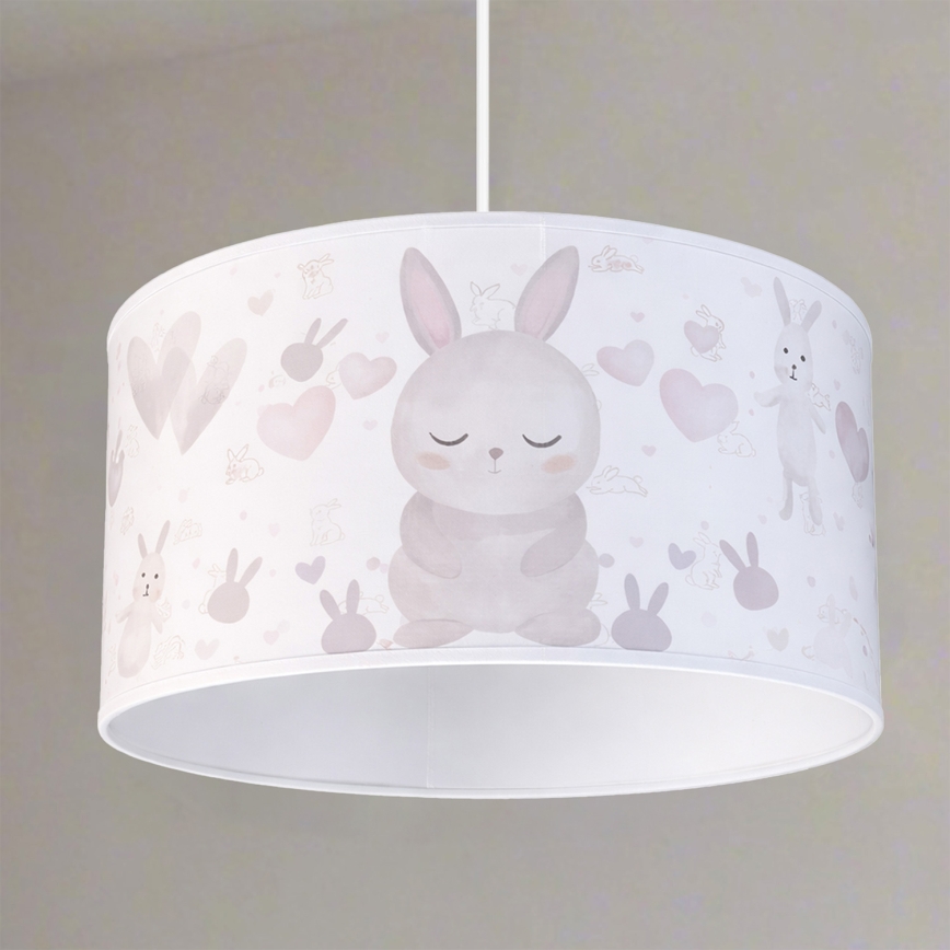 Brilagi - LED Detský luster na lanku BOBO 1xE27/10W/230V pr. 35 cm biela/zajačiky