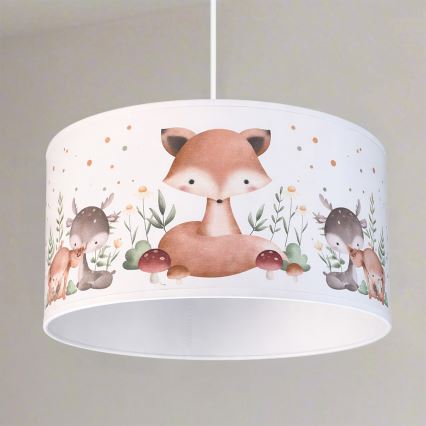 Brilagi - LED detský luster na lanku BOBO 1xE27/10W/230V pr. 35 cm biela/zvieratká