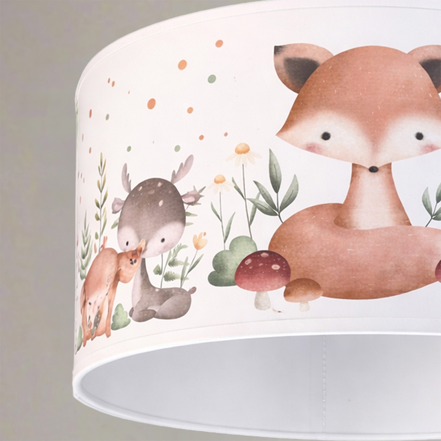 Brilagi - LED detský luster na lanku BOBO 1xE27/10W/230V pr. 35 cm biela/zvieratká