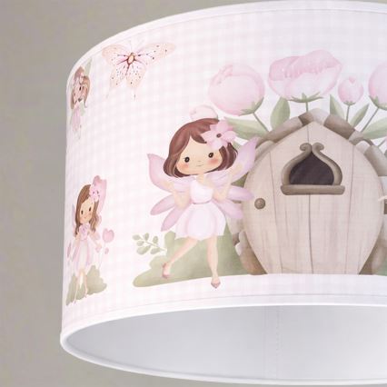 Brilagi - LED detský luster na lanku BOBO 1xE27/10W/230V pr. 35 cm ružová s motívom víl